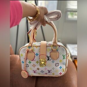 Lv White Multicolor Satchel